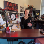 Asst. Manager Virginia Todd in the broadcast studio